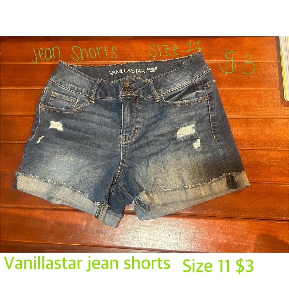 Vanilla Star Blue Distressed Jean Shorts